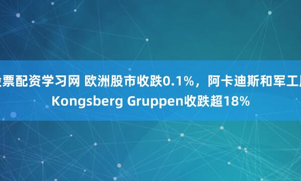 股票配资学习网 欧洲股市收跌0.1%，阿卡迪斯和军工股Kongsberg Gruppen收跌超18%